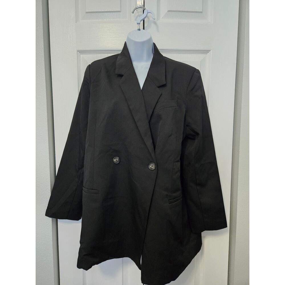 Steve Madden Stella Bocy Blazer Sz Med Black Preppy Dark Feminine Breakfast Club - Picture 2 of 12